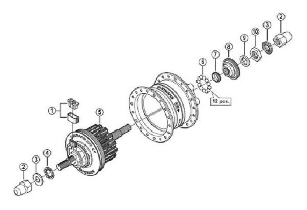 schéma d'explosion de la douille de dynamo