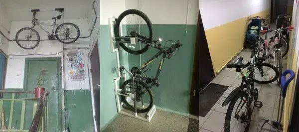 stockage des vélos dans le vestibule